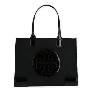Tory Burch Black Tote with Logo Accent Nylon